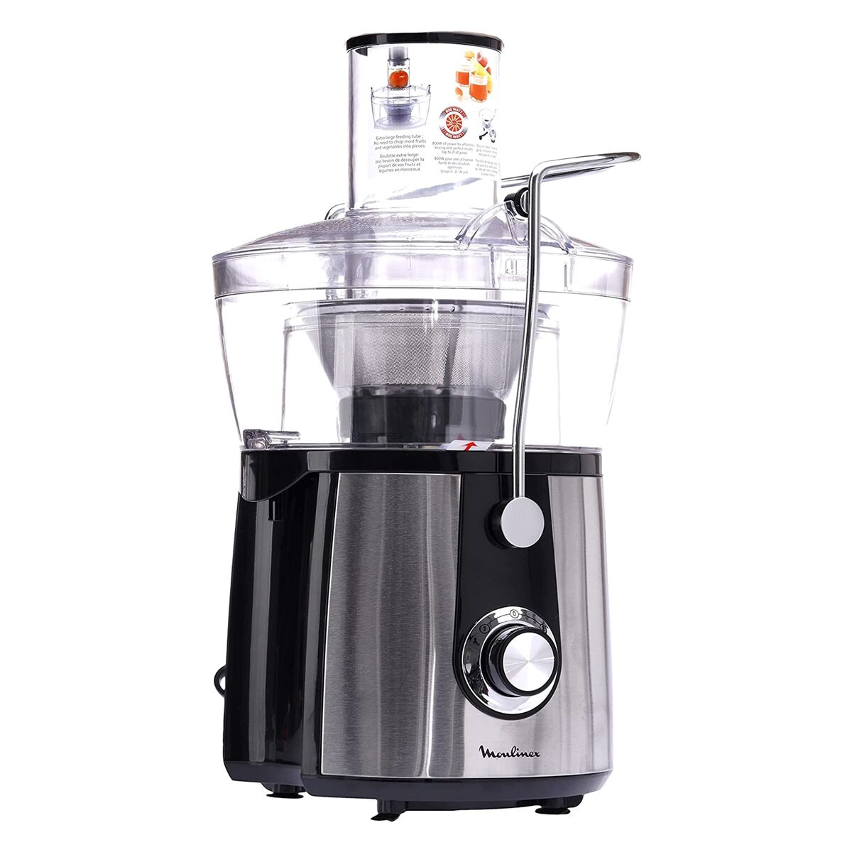 Moulinex 800W Juice Extractor Black and Silver MOULINEX All Brands